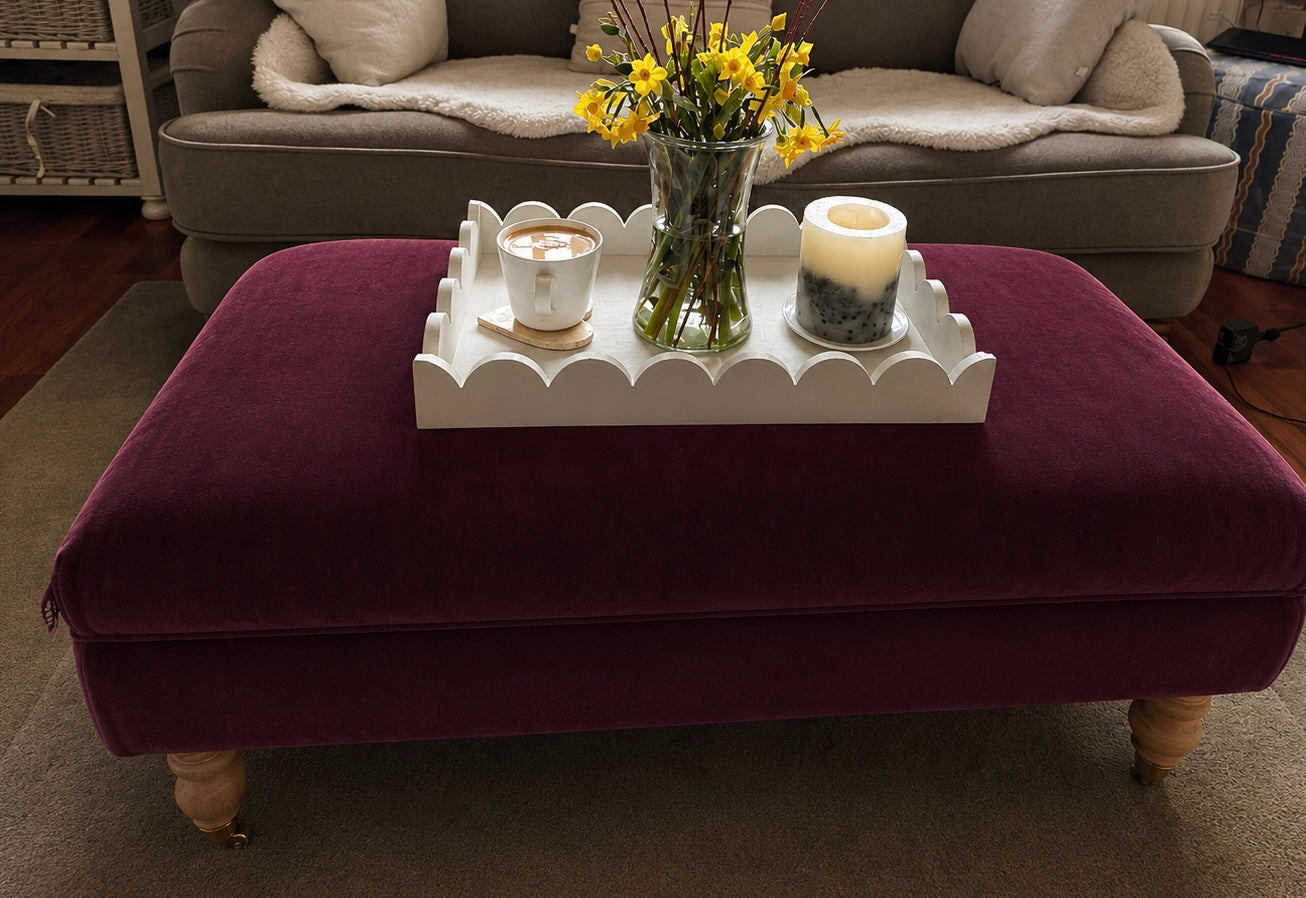 The Belgravia Bench/Footstool in Omega Velvet