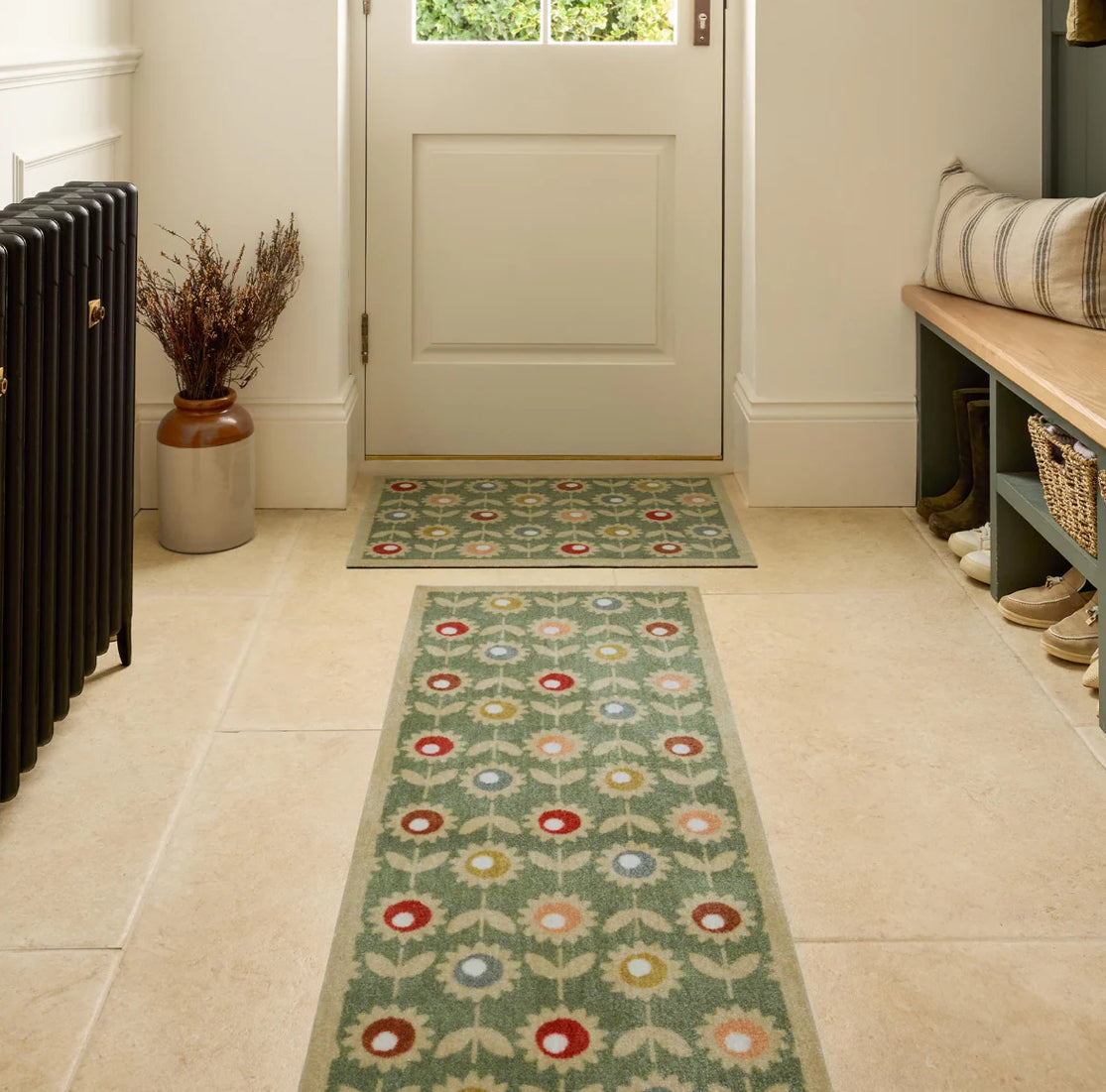 My Mat Nylon Indoor Pattern Multi Floral Sage