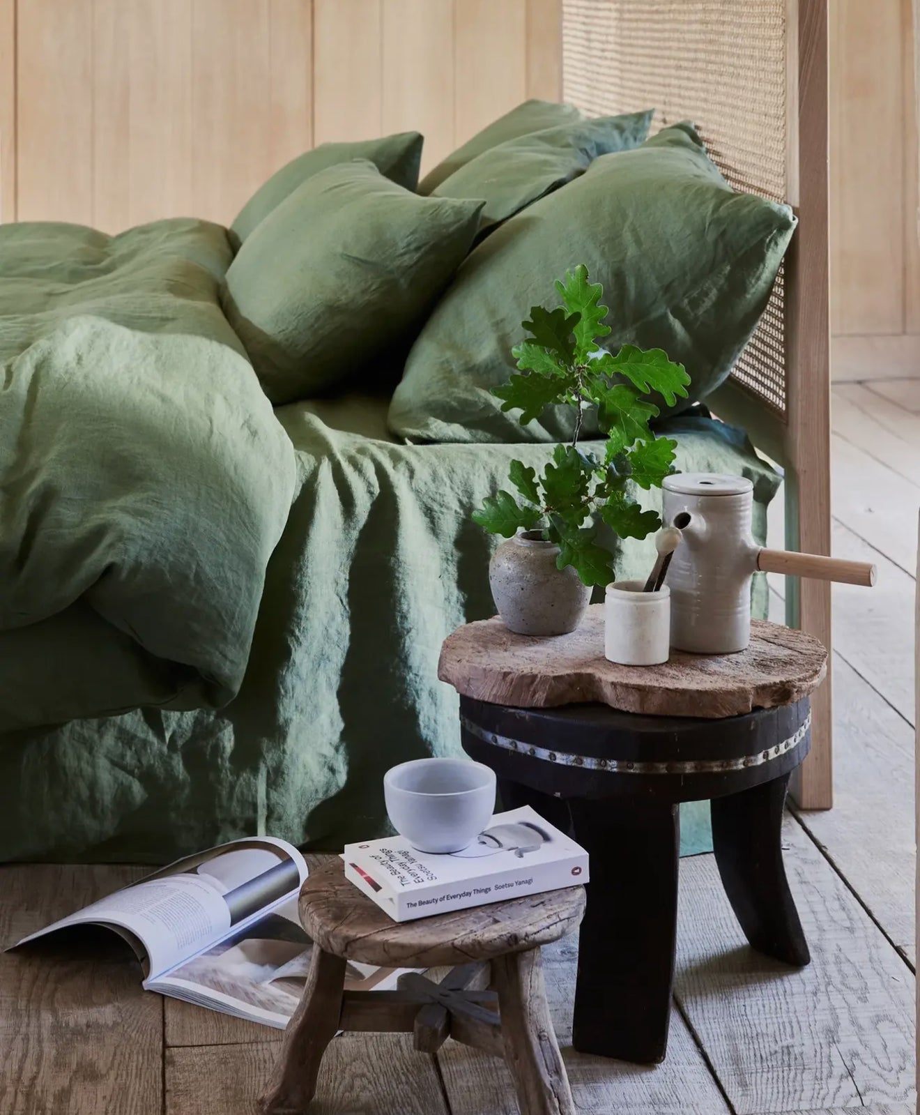 The Pantry White Linen Duvet Cover and Pillow Set