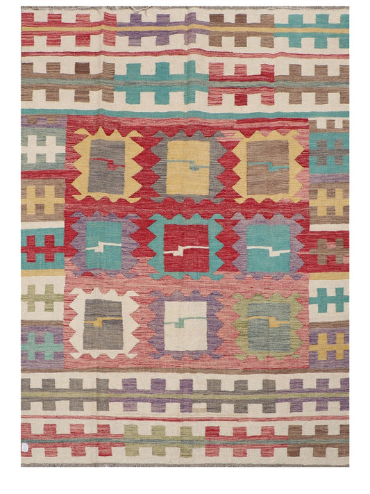 Maimana Afghanistan Kilim Rug - 242 x177 cm-0