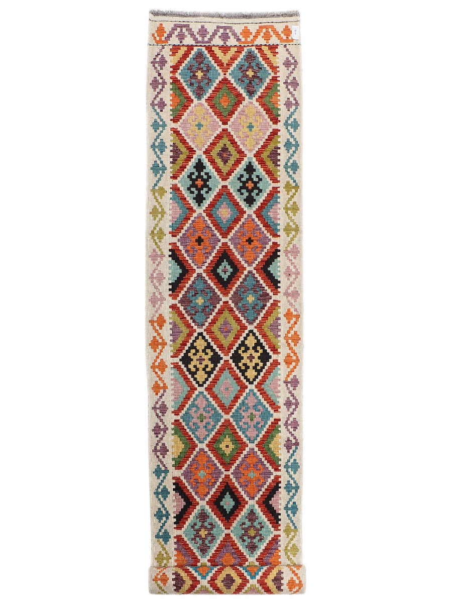 Maimana Afghanistan Kilim Runner - 391 x 84 cm-0