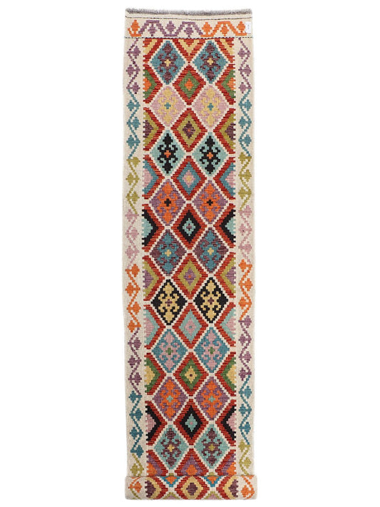Maimana Afghanistan Kilim Runner - 391 x 84 cm-0
