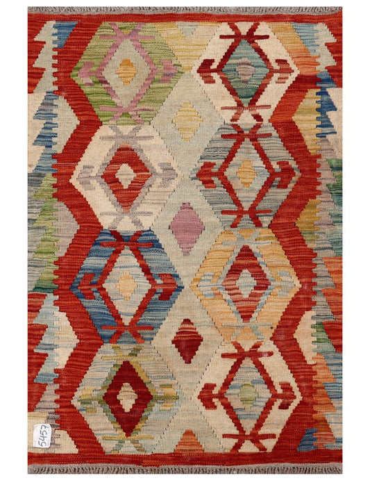 Maimana Afghanistan Kilim Rug - 123 x 83 cm-0
