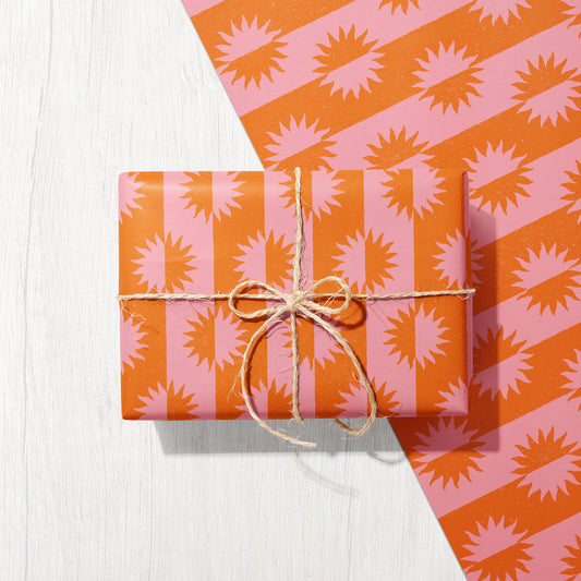 Bird & Co Studio - Rise & Set Sunshine Stripe | Recycled Gift Wrap Paper