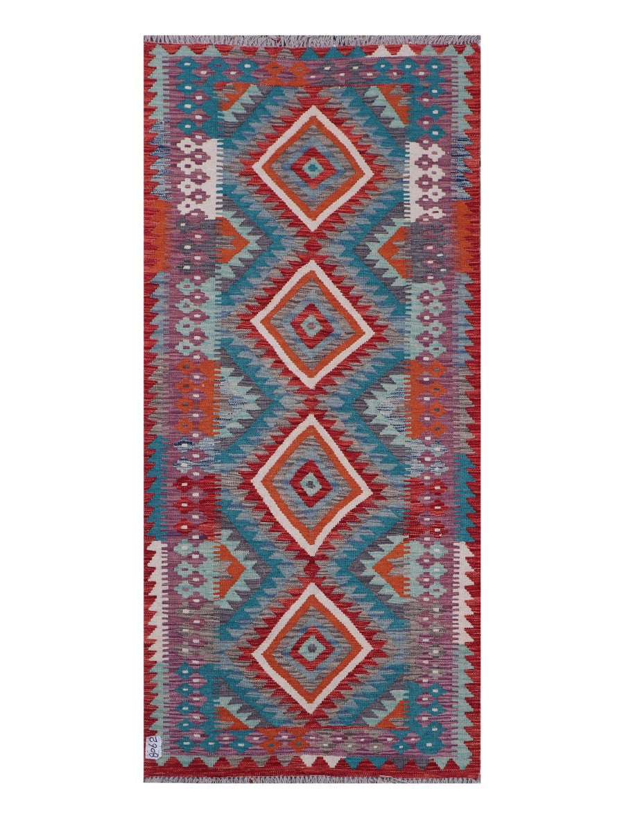 Maimana Afghanistan Kilim Rug - 186 x84 cm-0