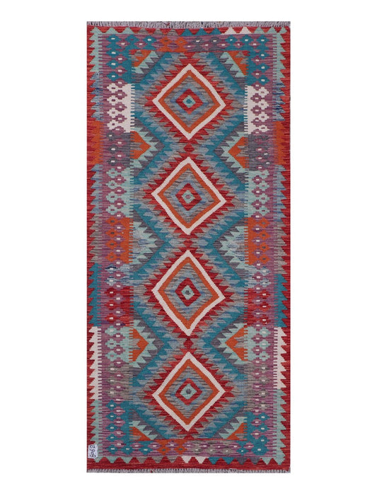 Maimana Afghanistan Kilim Rug - 186 x84 cm-0