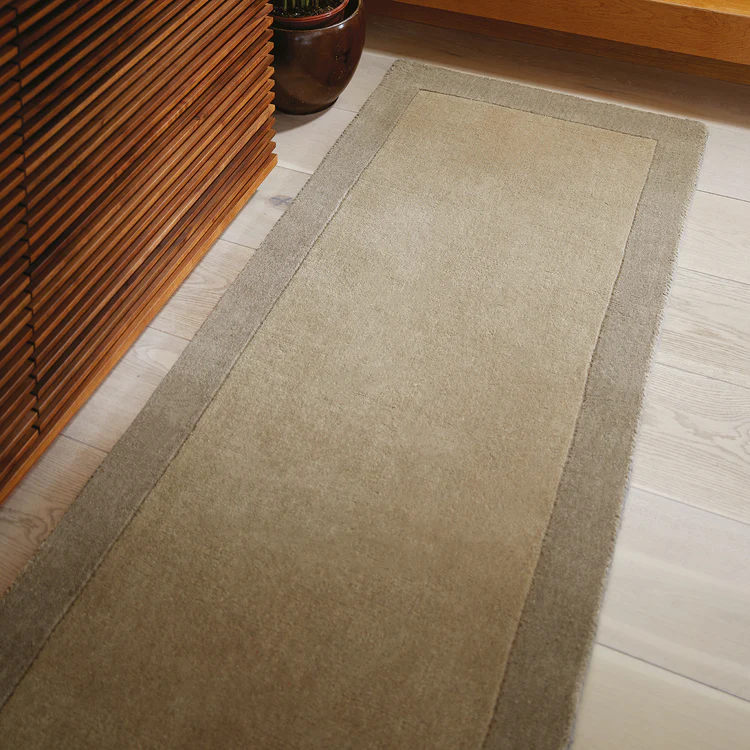 Origins Borders Taupe Wool Rug