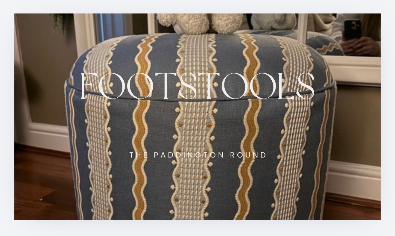 The Paddington Round Footstool/pouffe in Luxurious Velvet