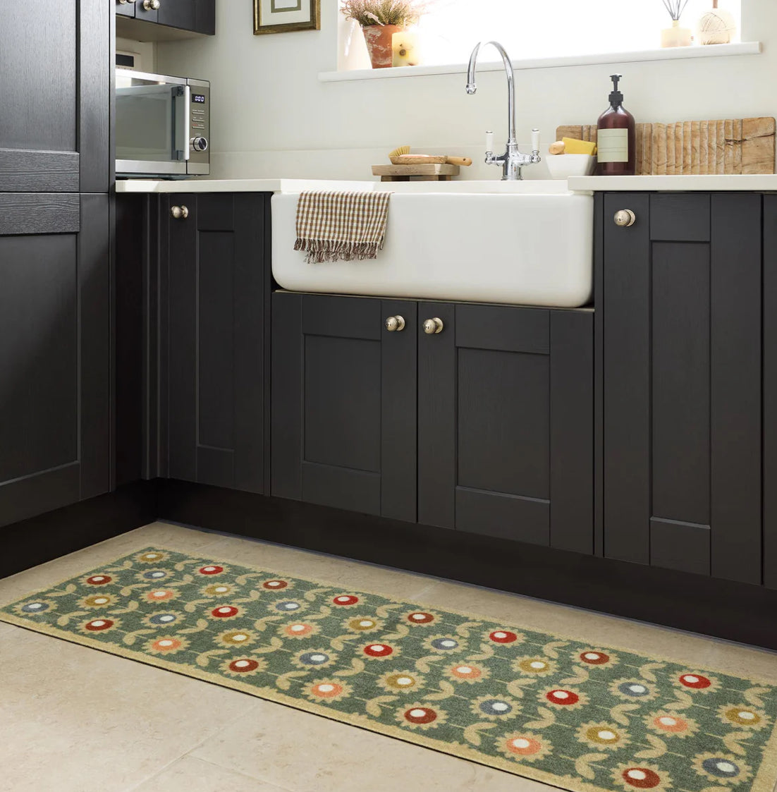 My Mat Nylon Indoor Pattern Multi Floral Sage