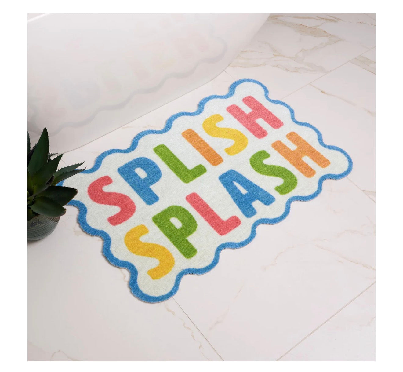 Dip & Drip Nylon Printed Bathroom Mat -Splish Splash