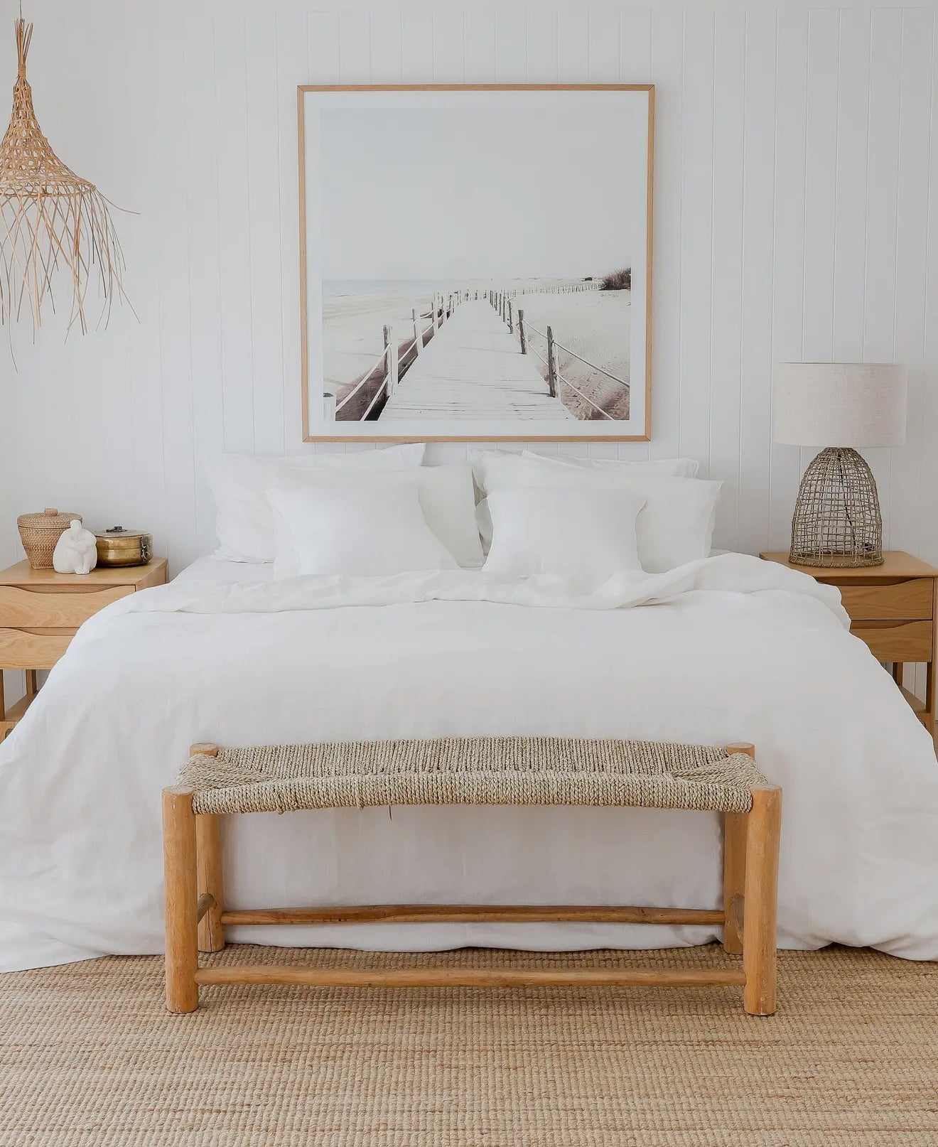The Pantry White Linen Duvet Cover and Pillow Set
