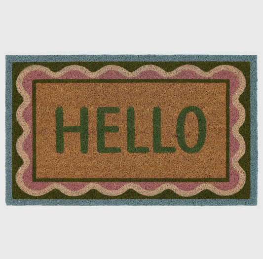 My Mat Printed Coir
Hello with Scalloped Design