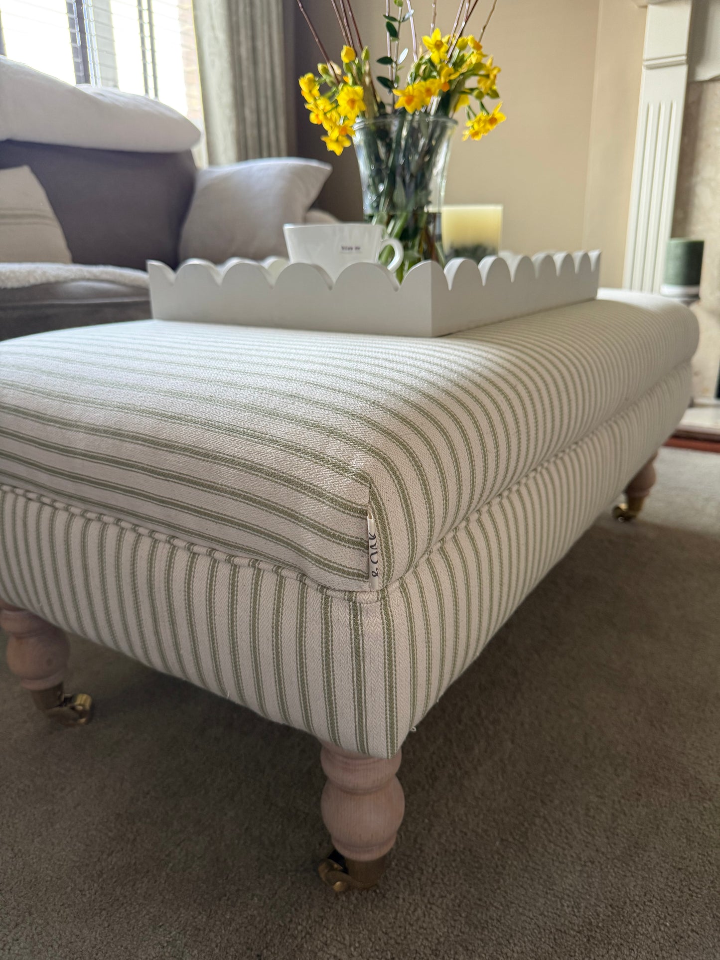 The Belgravia Bench/Footstool in a choice of Linwood Design Fabric