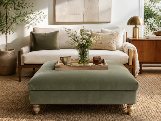 The Belgravia Bench/Footstool in Omega Velvet