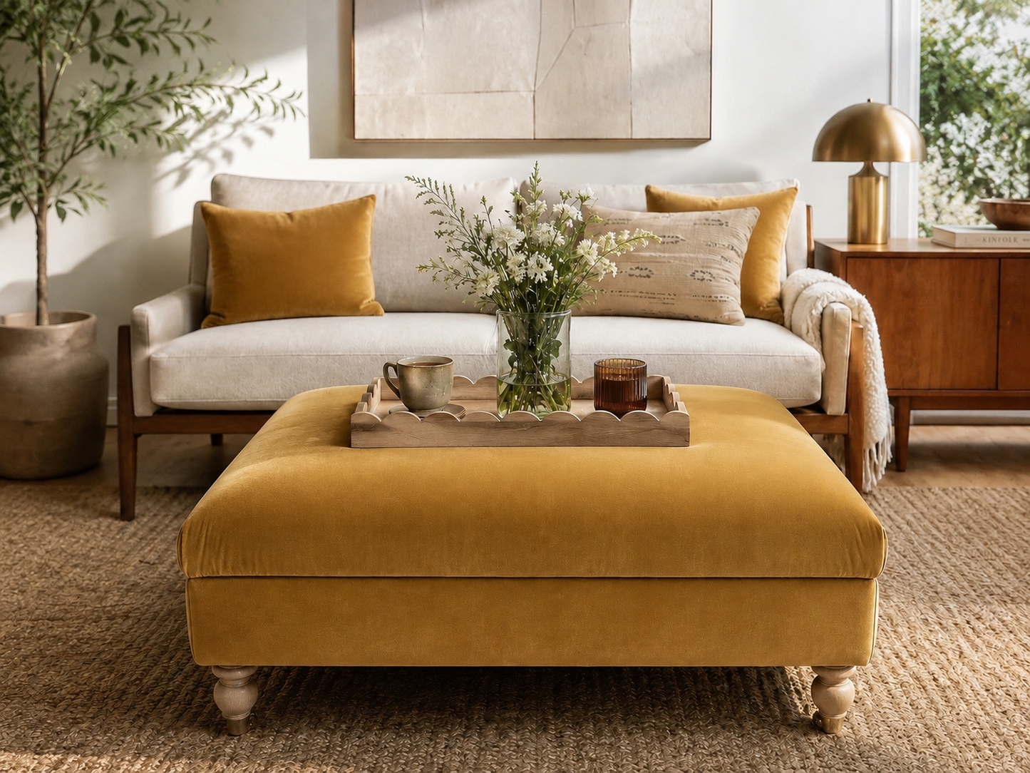 The Belgravia Bench/Footstool in Omega Velvet