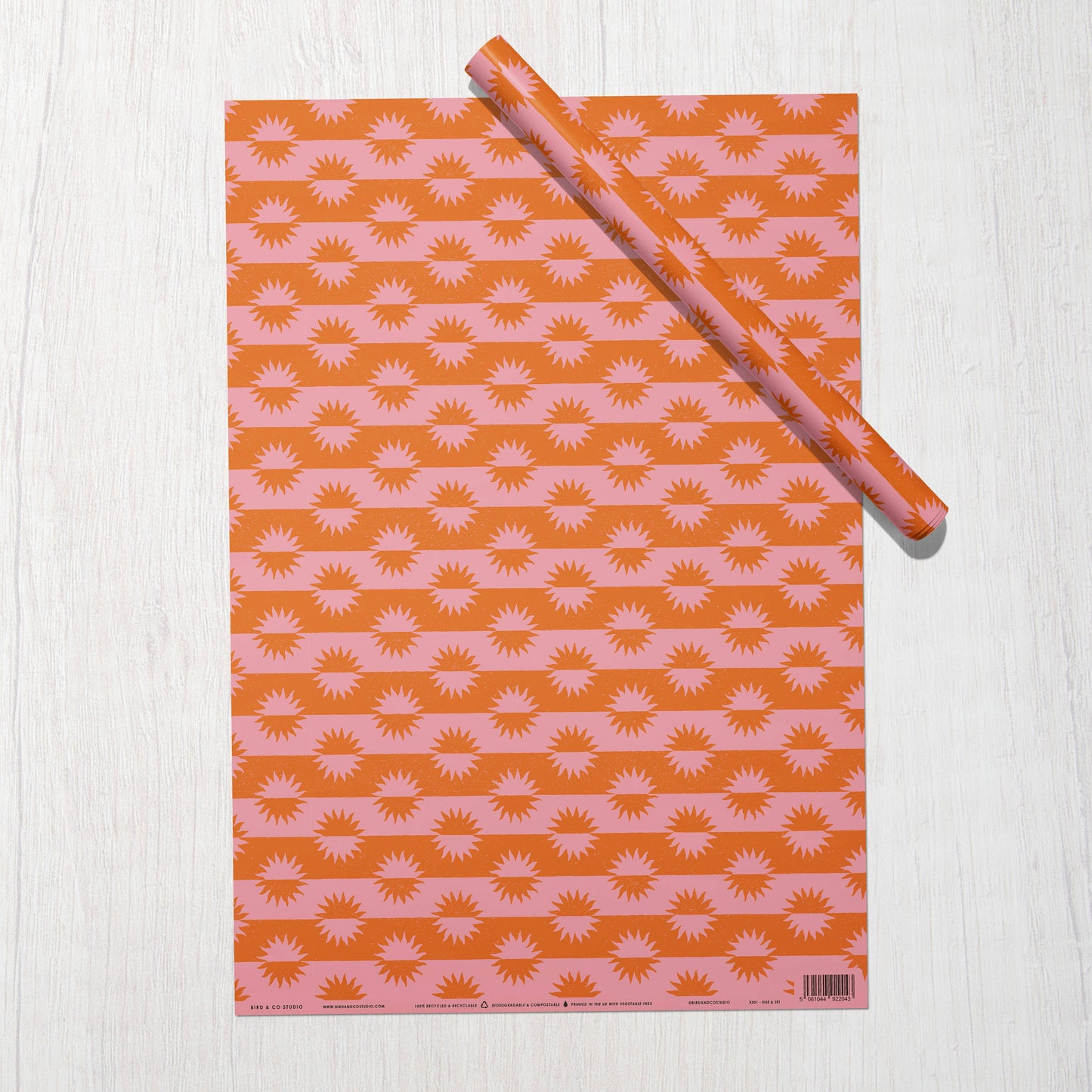 Bird & Co Studio - Rise & Set Sunshine Stripe | Recycled Gift Wrap Paper