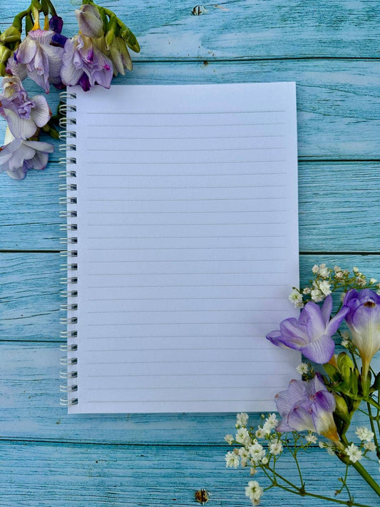 Jen Winnett Eco Artist - Puffin Lined Eco Friendly A5 Notebook UK Made Cute Notepad