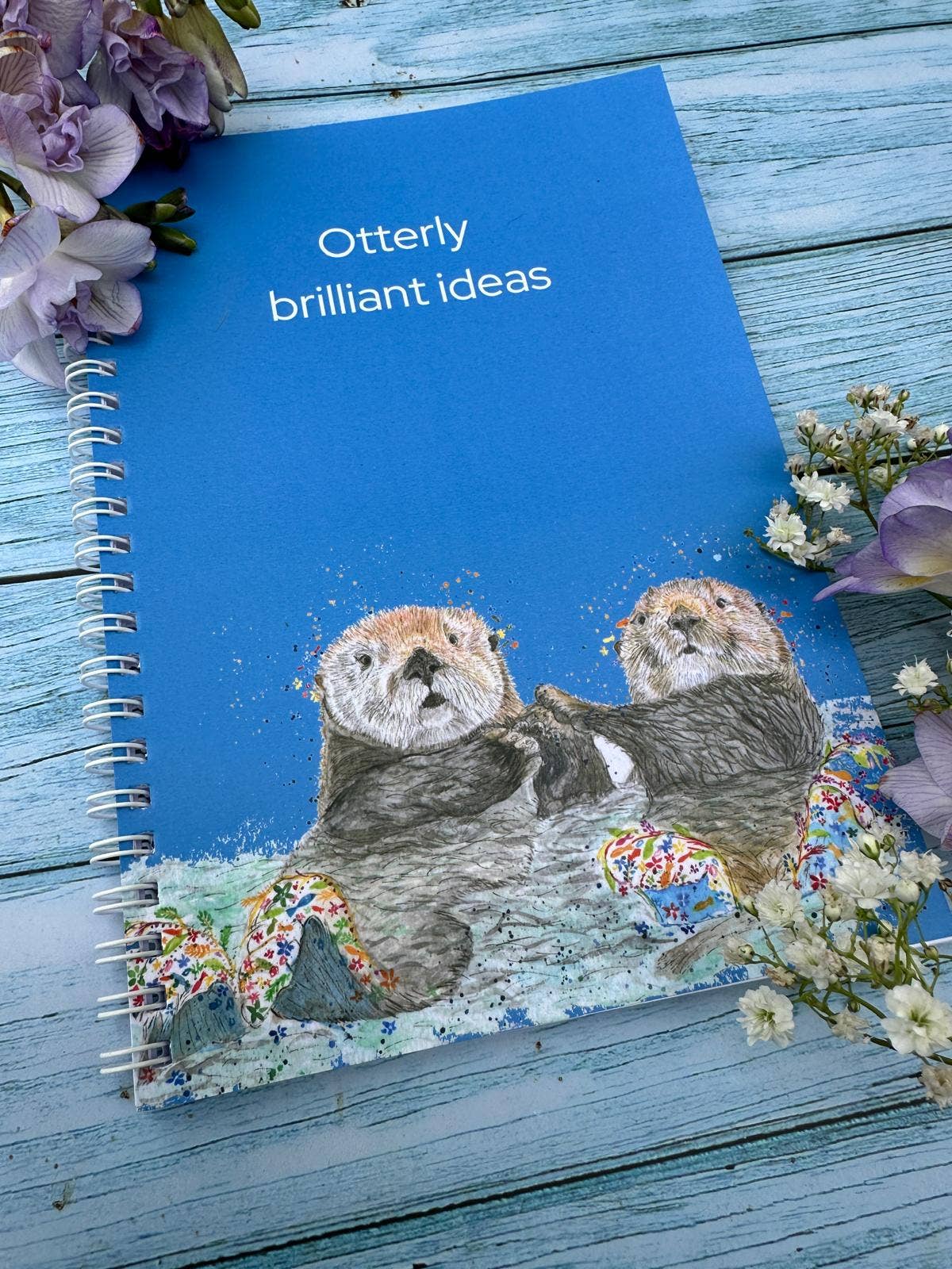 Jen Winnett Eco Artist - Otter Lined Eco Friendly A5 Notebook UK Made Cute Notepad