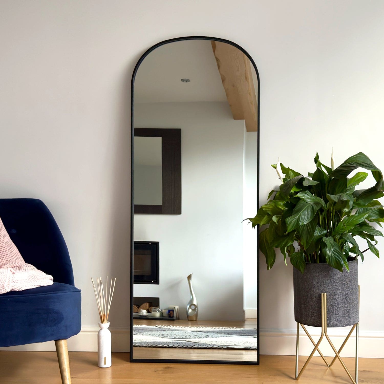 Yoko - Black Metal Gentle Arch Mirror - 160cm x 60cm-0