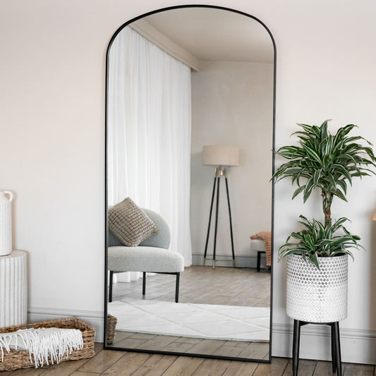 Yoko - Full Length Black Metal Gentle Arch Mirror - 180cm x 90cm-0